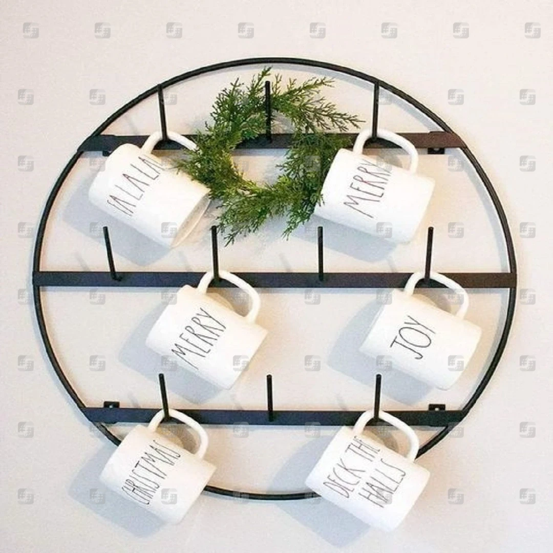 Round Metal Mug Rack – Durable & Stylish Mug Organizer for Kitchen & Coffee Bar