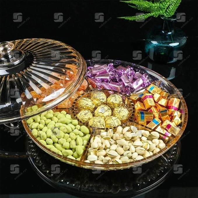 Dry Food Plate with Cover – Multi-Compartment Food Storage Organizer