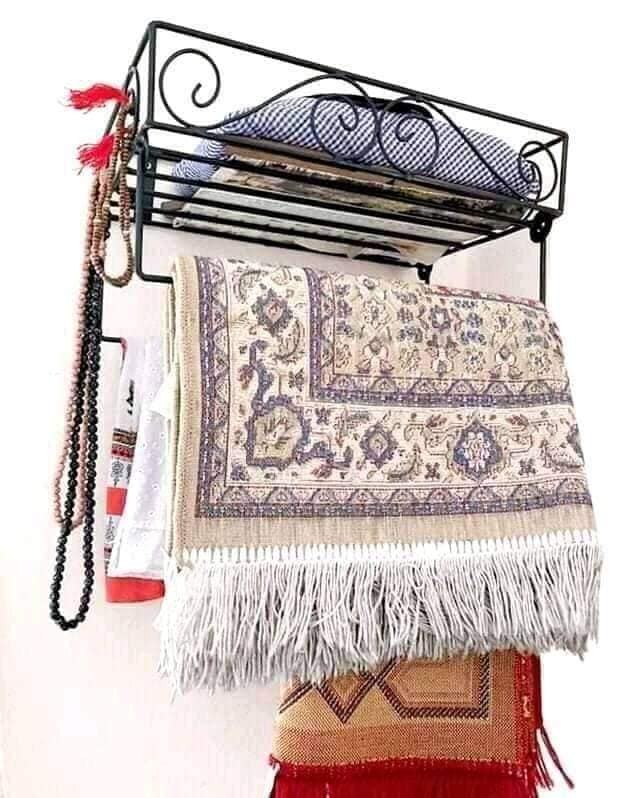 Quran and Jaynamaz Stand (3 Hangers) – Prayer Rug & Quran Storage Holder for Homes in Bangladesh