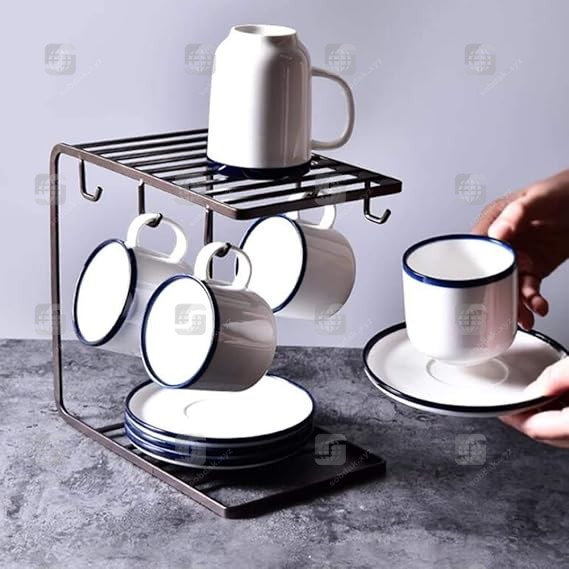Premium Coffee Mug Holder Drain Rack – Stylish Cup Organizer Stand BD