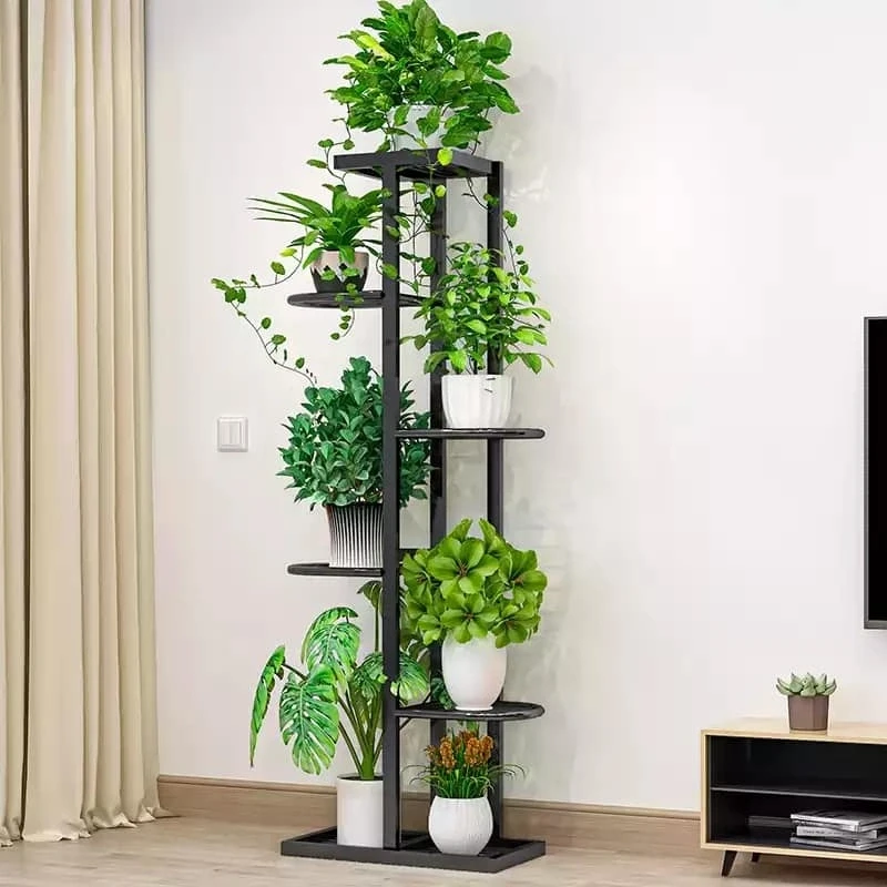 6-Tier 7 Potted Bamboo Plant Stand – Durable Multi-Tier Indoor/Outdoor Plant Holder